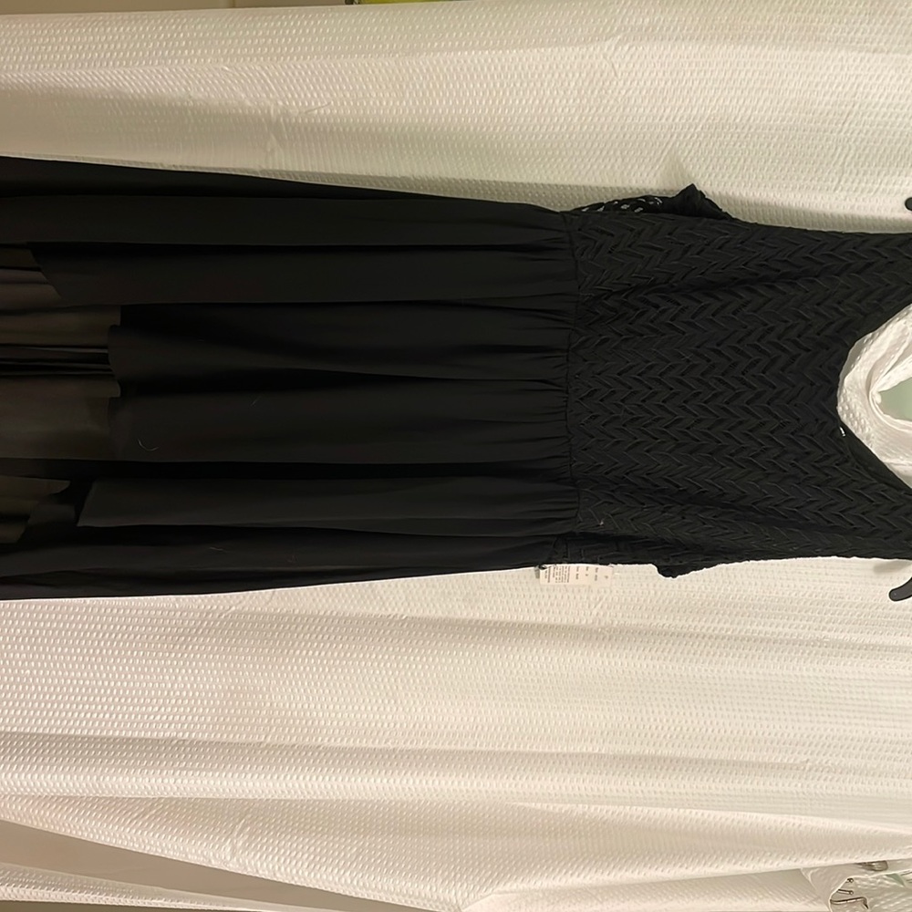 High low black chevron dress